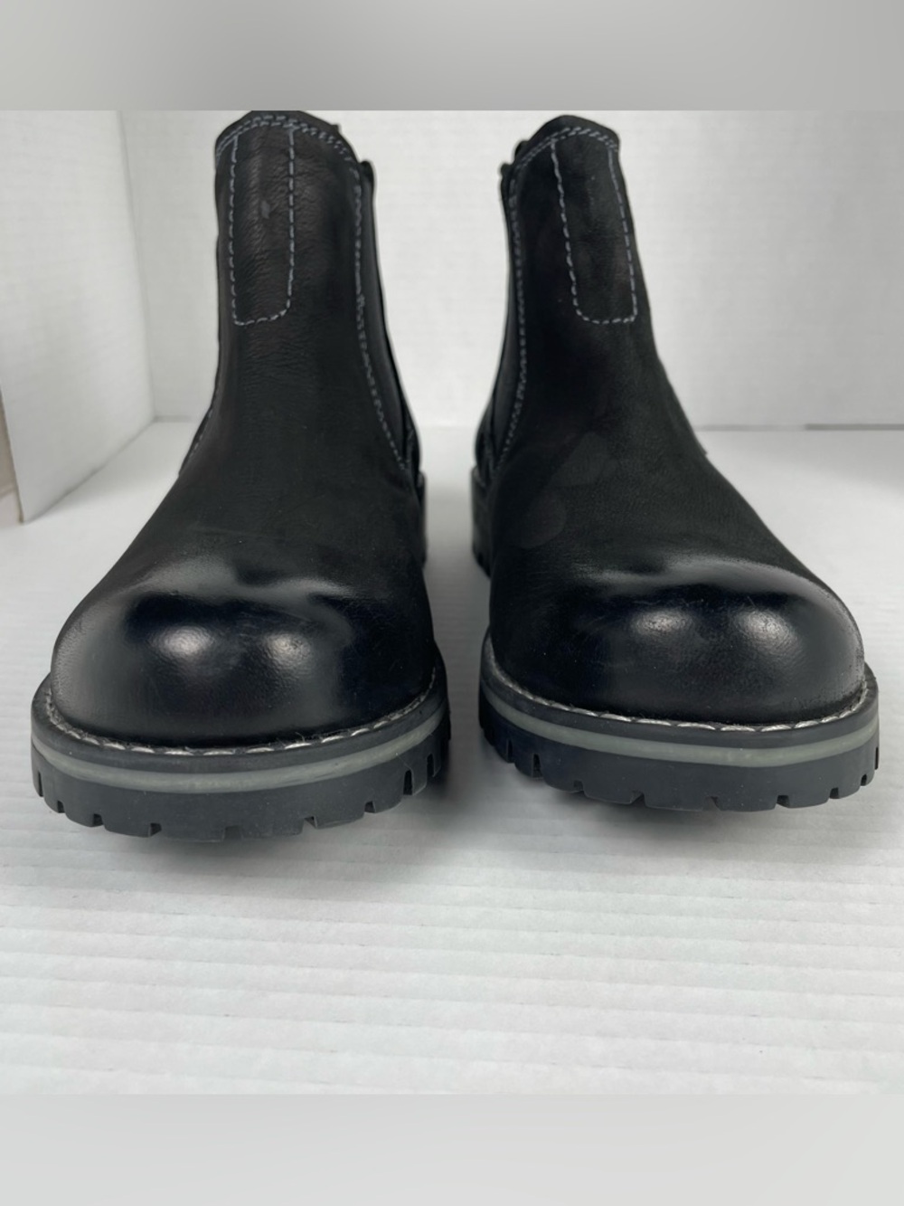 Earth Ranger Renier Chelsea Boots Women’s 8.5 Black Nubuck Leather Chunky Lug - Picture 3 of 14